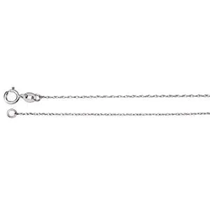 14K White .75 mm Solid Rope 7" Chain