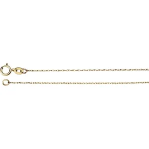 14k Yellow Gold .75mm Solid Rope 7" Chain