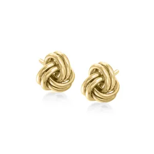 18K Gold Plated Mesh-Knot Twist Stud Earrings: Hypoallergenic & Made to Last