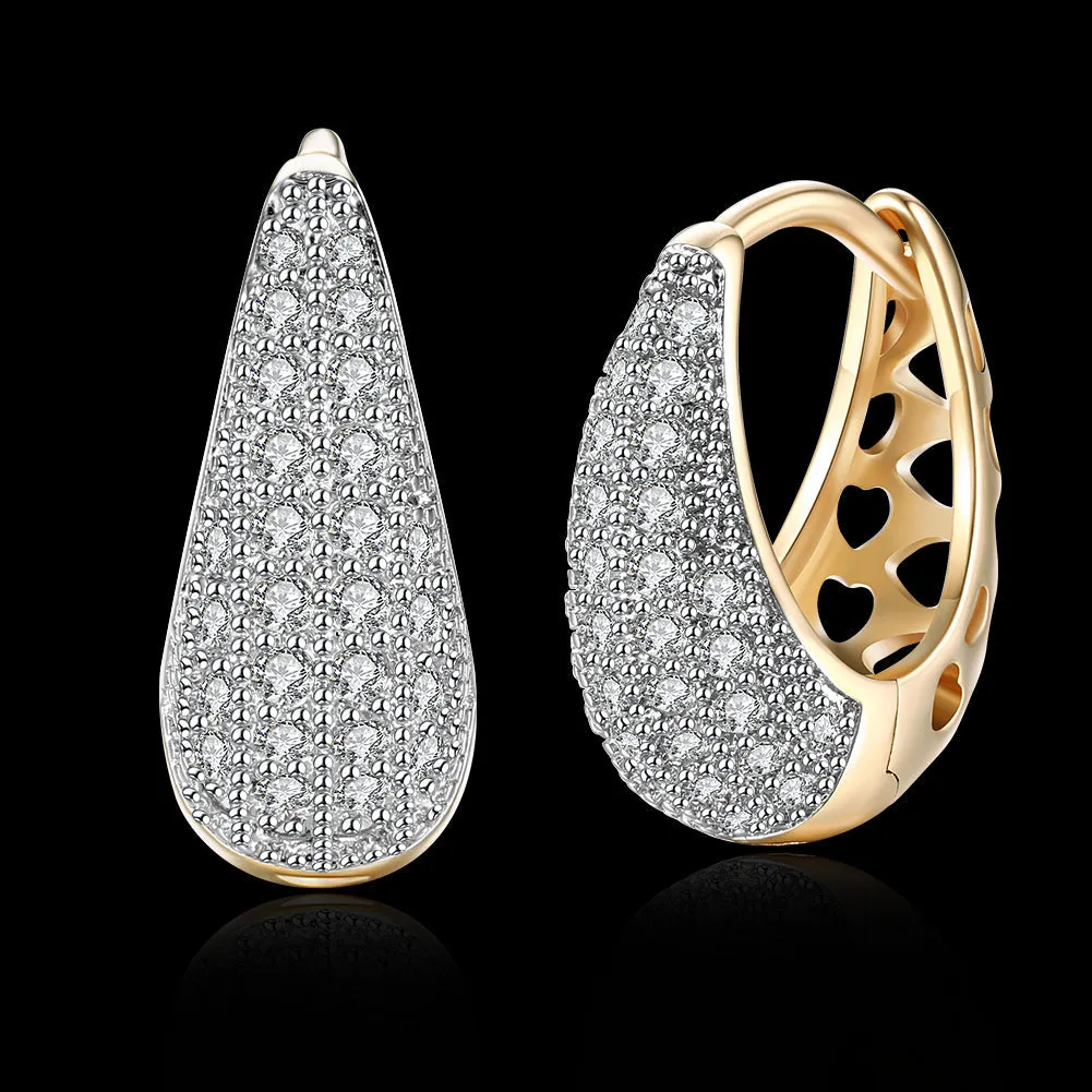 18K Gold Plated Teardrop Huggie Earrings: Hypoallergenic, Comfort Fit, and Durable