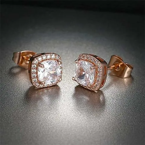 3.50 CTTW Cushion Cut Sterling Silver Studs with AAA Cubic Zirconia