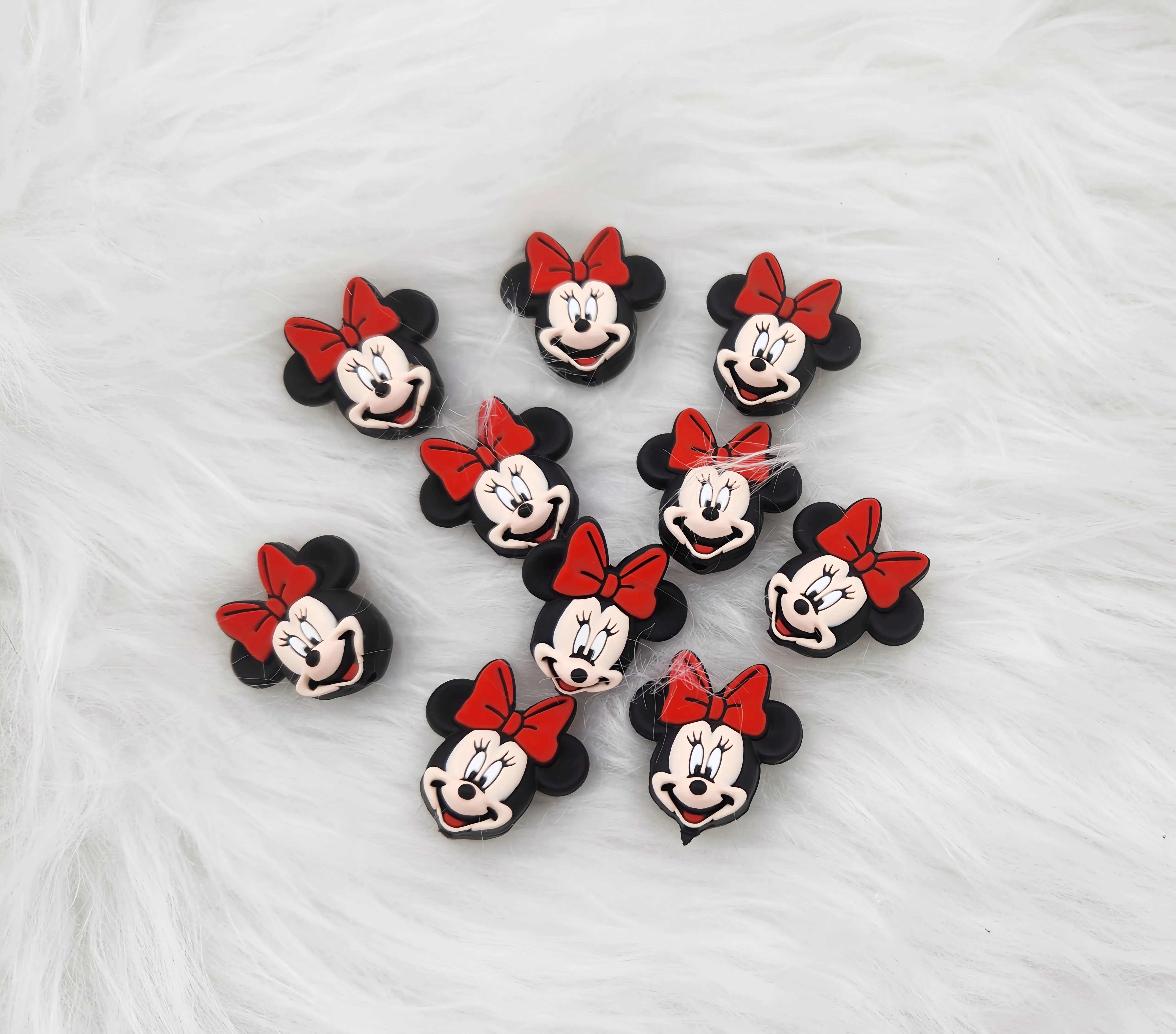 3D Girl  mouse head Silicone Focal Beads,character focal beads