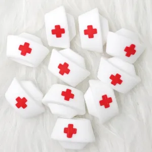 3D Nurse Hat Silicone Focal Beads Nurse Focal Beads Wholesale Beads for DIY