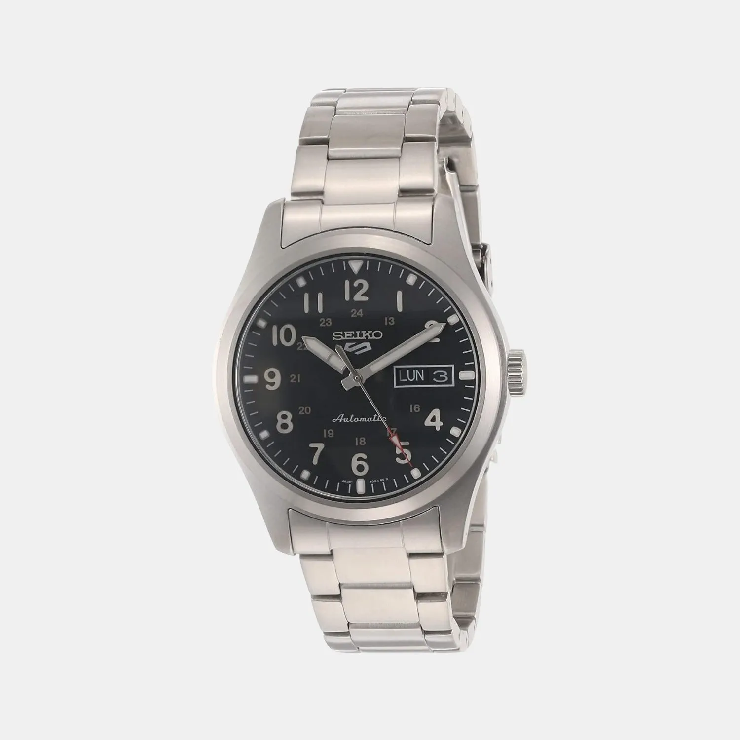 5 Sports Men Automatic Black Dial Analog Stainless Steel Watch SRPG27K1