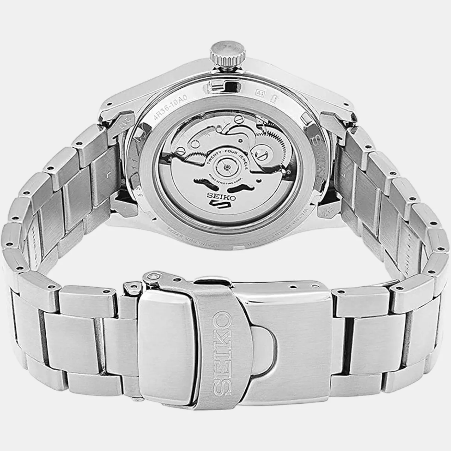 5 Sports Men Automatic Black Dial Analog Stainless Steel Watch SRPG27K1