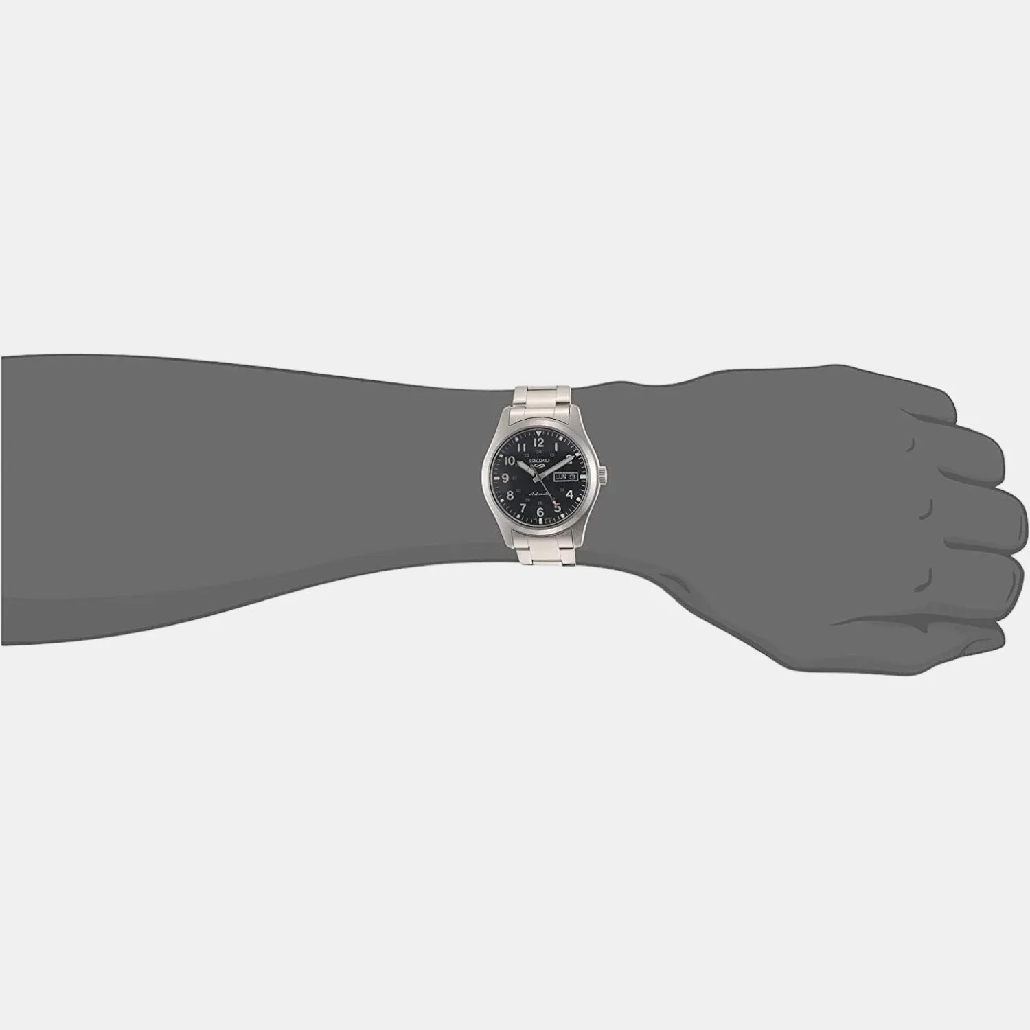 5 Sports Men Automatic Black Dial Analog Stainless Steel Watch SRPG27K1