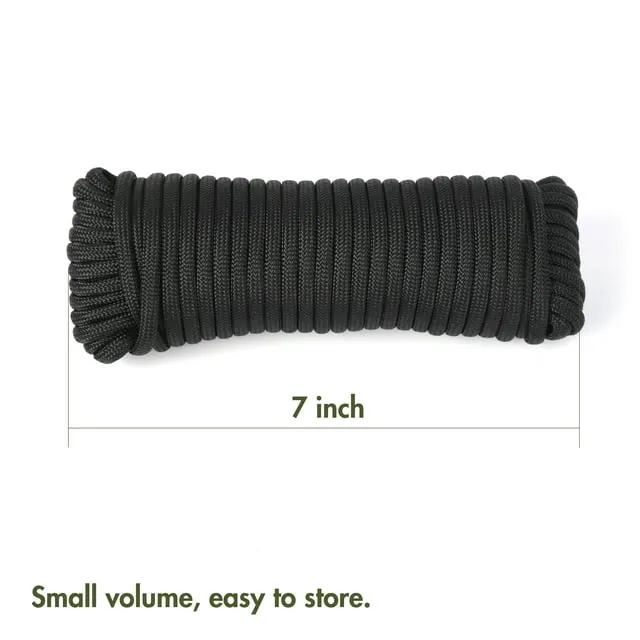 550 Paracord Rope with 7 Cores, Dia. 4mm - 50ft length: Ideal for Camping, Survival, Hiking, and Tent Accessories