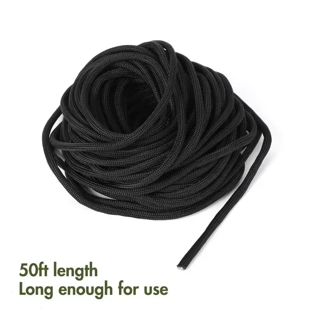 550 Paracord Rope with 7 Cores, Dia. 4mm - 50ft length: Ideal for Camping, Survival, Hiking, and Tent Accessories