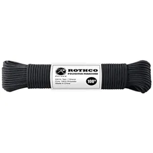 550lbs Type III Polyester 100ft Paracord – Black