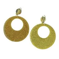 60's Gold Glitter Earrings