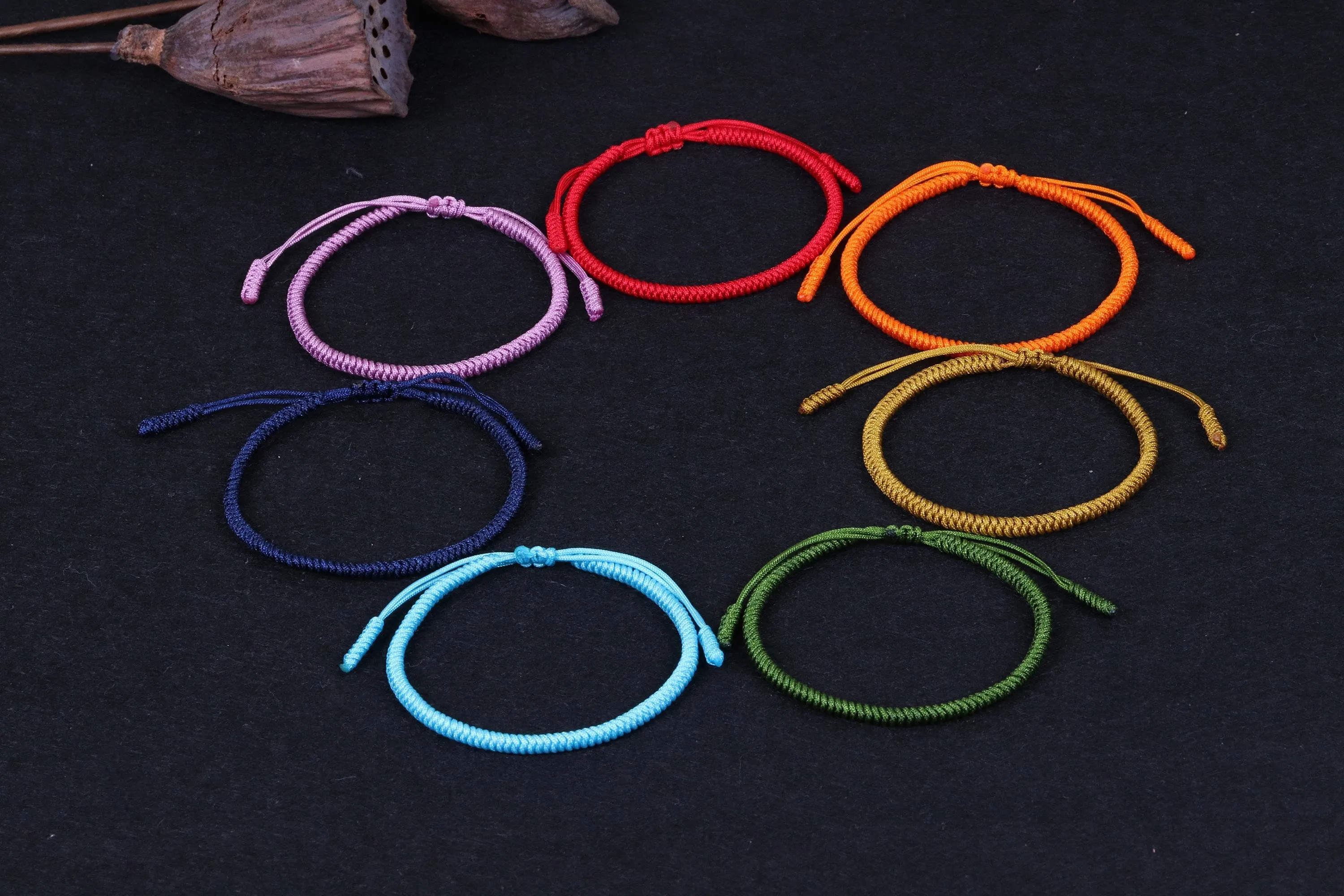 7 Chakra Lucky Handmade Buddhist Knots Rope Bracelet