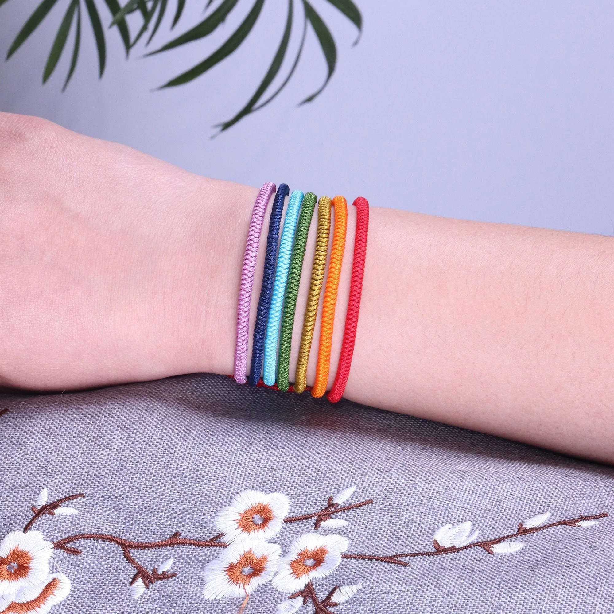 7 Chakra Lucky Handmade Buddhist Knots Rope Bracelet
