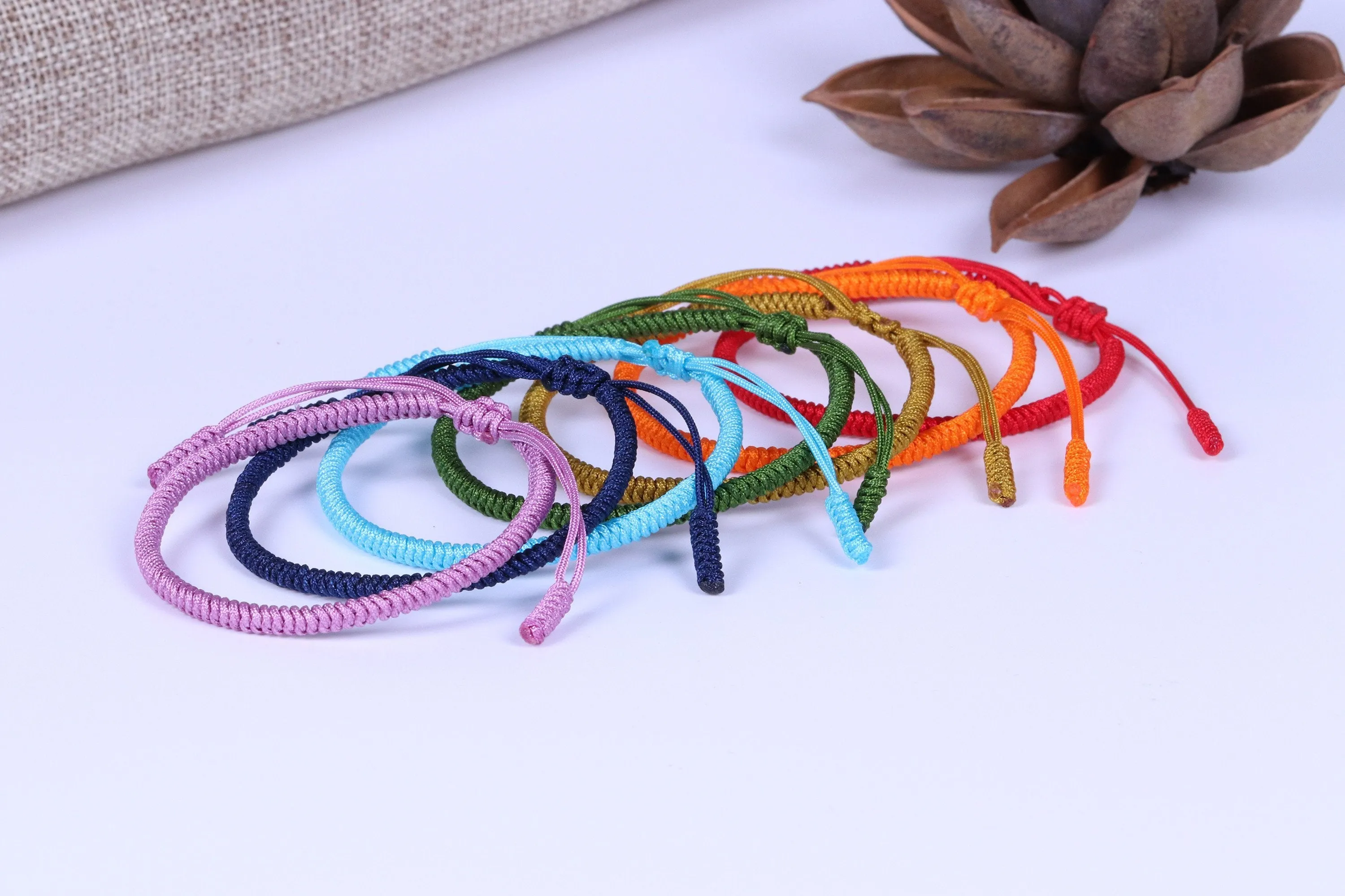 7 Chakra Lucky Handmade Buddhist Knots Rope Bracelet