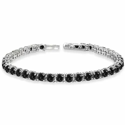 8.00 Cttw Genuine Amethyst Crystal Tennis Bracelet in 18K White Gold I