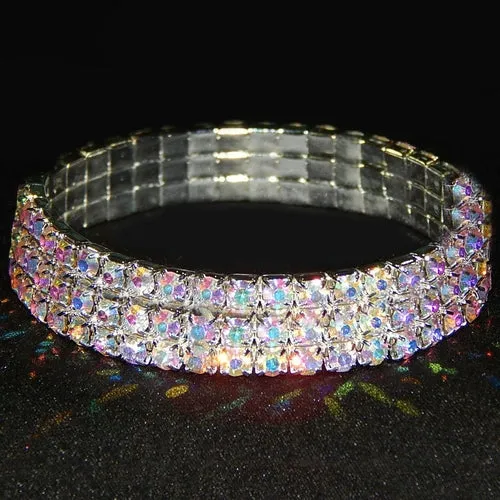 8.00 Cttw Genuine Amethyst Crystal Tennis Bracelet in 18K White Gold I