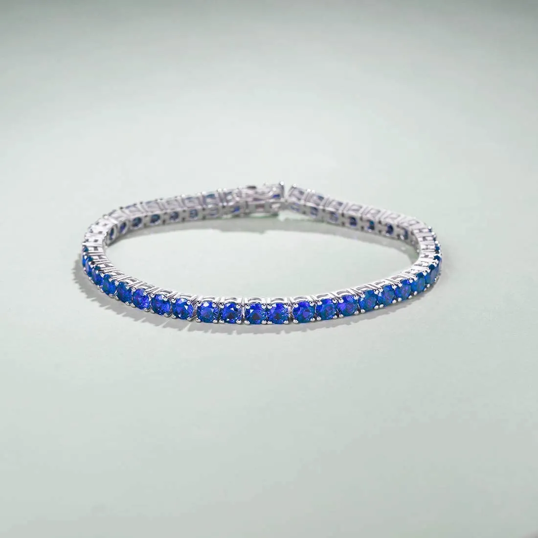 8.00 Cttw Genuine Amethyst Crystal Tennis Bracelet in 18K White Gold I