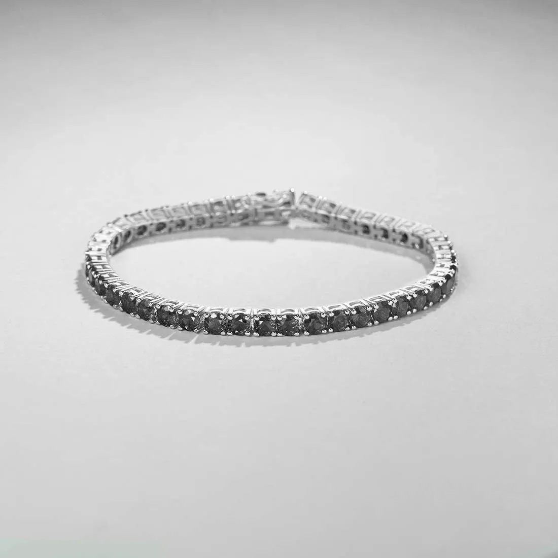 8.00 Cttw Genuine Amethyst Crystal Tennis Bracelet in 18K White Gold I