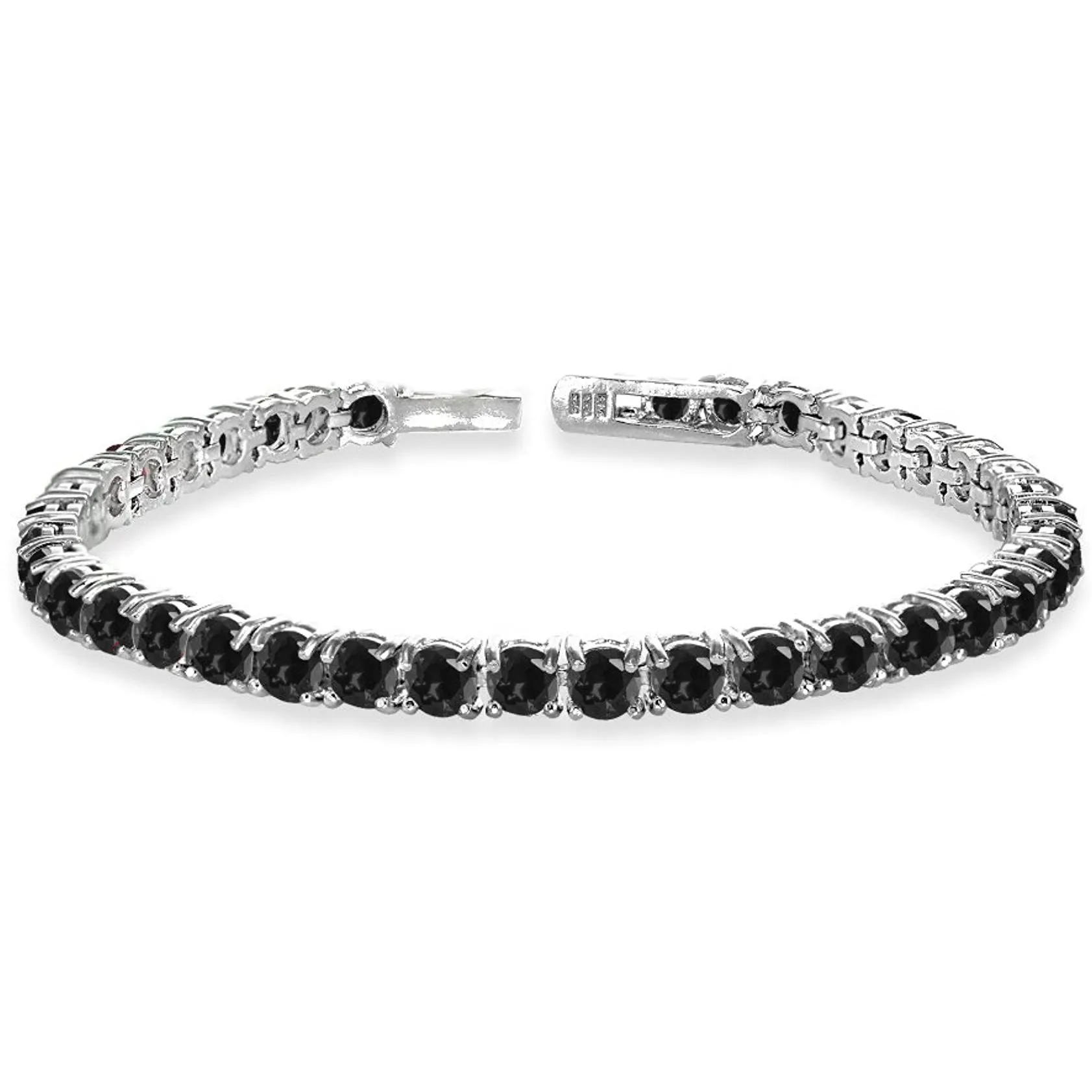 8.00 Cttw Genuine Amethyst Crystal Tennis Bracelet in 18K White Gold I