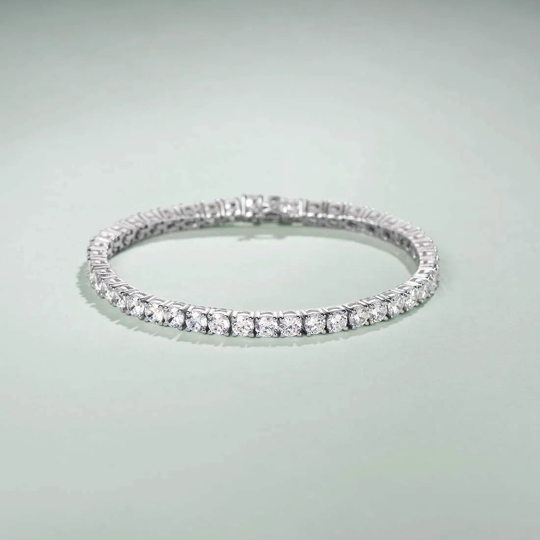 8.00 Cttw Genuine Amethyst Crystal Tennis Bracelet in 18K White Gold I