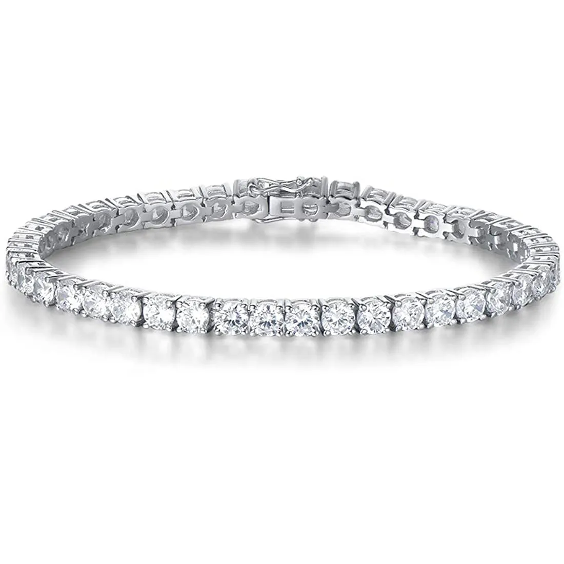 8.00 Cttw Genuine Amethyst Crystal Tennis Bracelet in 18K White Gold I