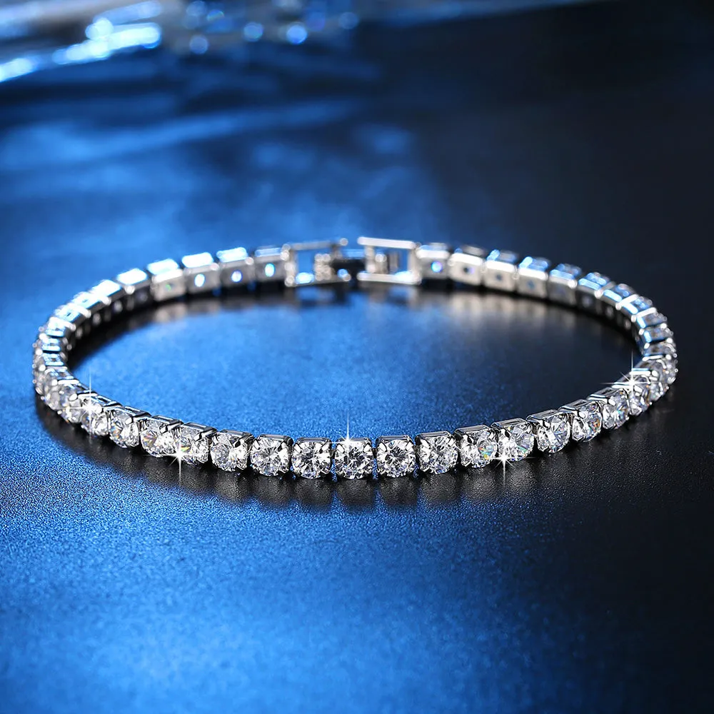 8.00 Cttw Genuine Amethyst Crystal Tennis Bracelet in 18K White Gold I