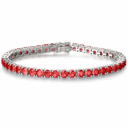 8.00 Cttw Genuine Amethyst Crystal Tennis Bracelet in 18K White Gold I
