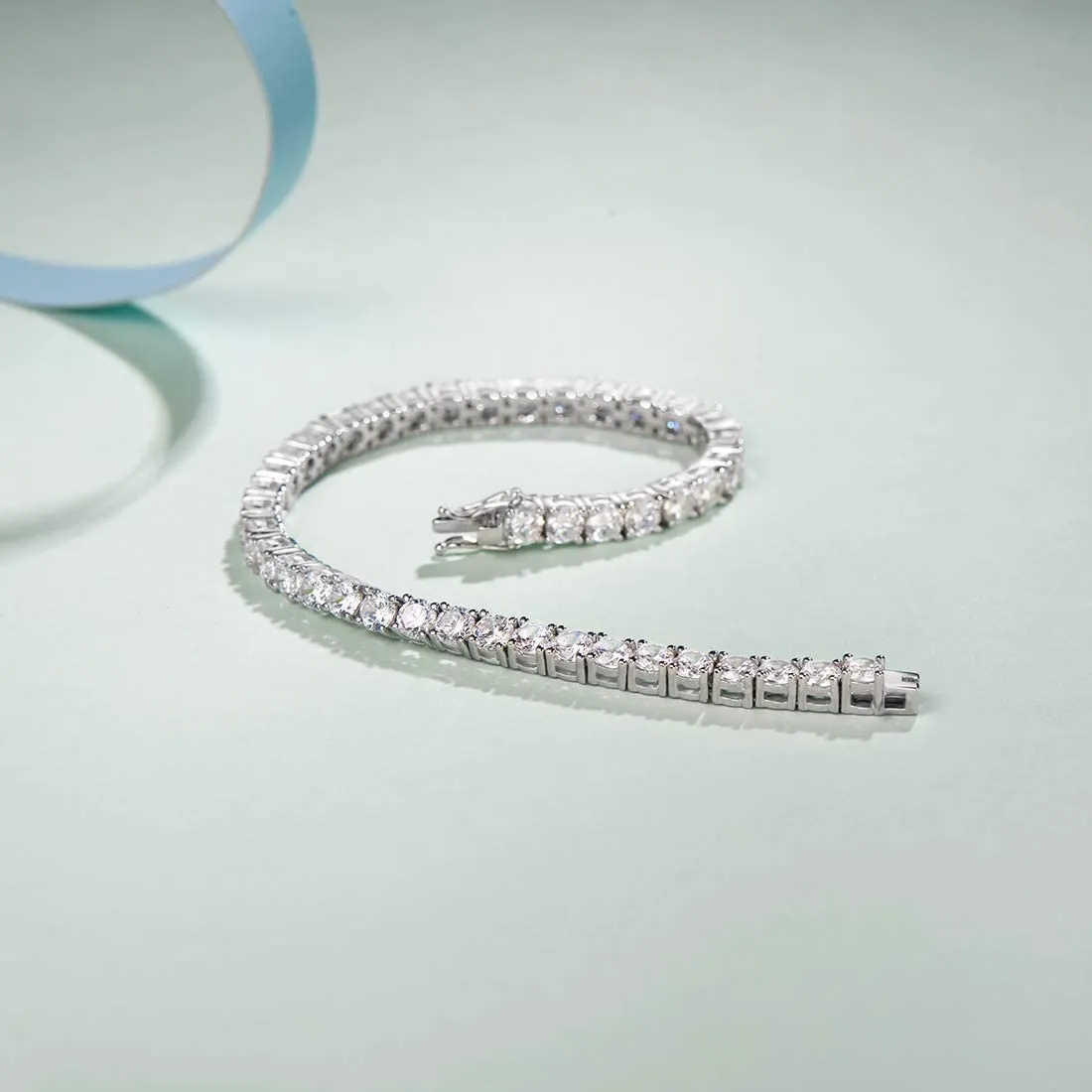 8.00 Cttw Genuine Amethyst Crystal Tennis Bracelet in 18K White Gold I