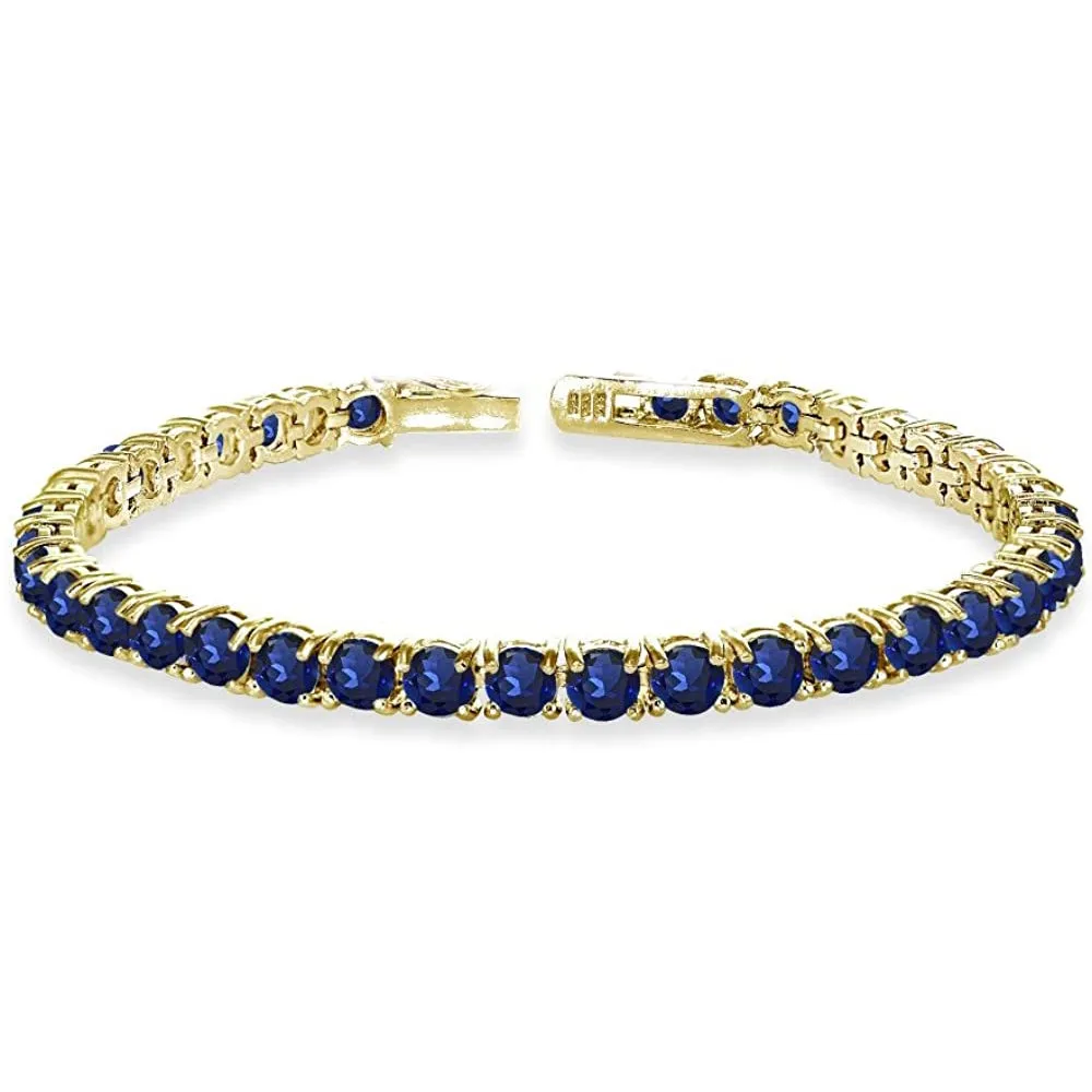 8.00 Cttw Genuine Amethyst Crystal Tennis Bracelet in 18K White Gold I