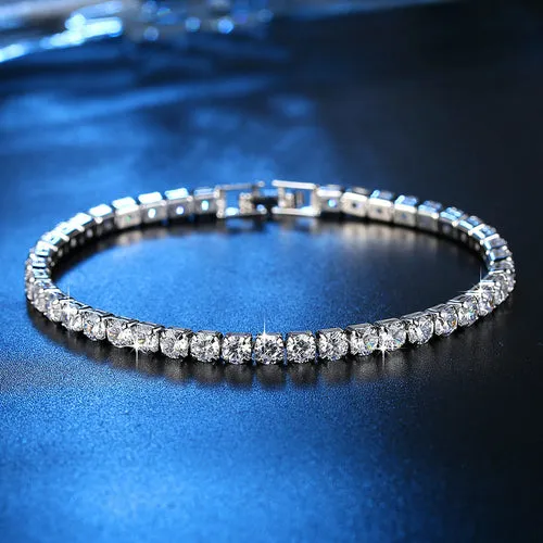 8.00 Cttw Genuine Amethyst Crystal Tennis Bracelet in 18K White Gold I