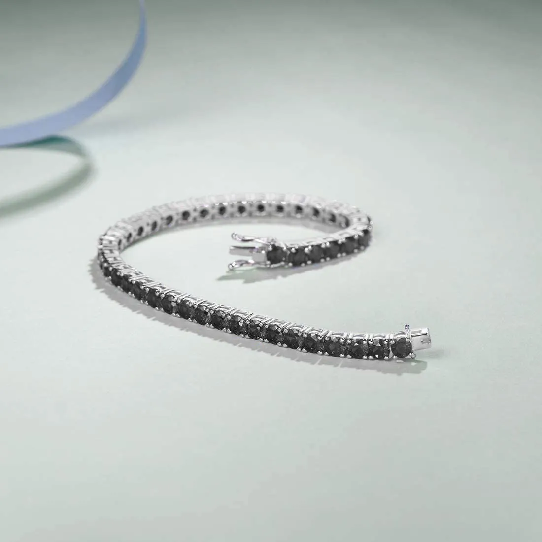 8.00 Cttw Genuine Amethyst Crystal Tennis Bracelet in 18K White Gold I