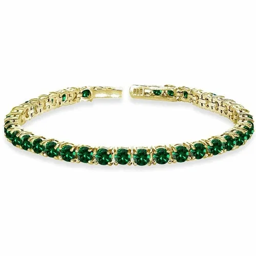 8.00 Cttw Genuine Amethyst Crystal Tennis Bracelet in 18K White Gold I