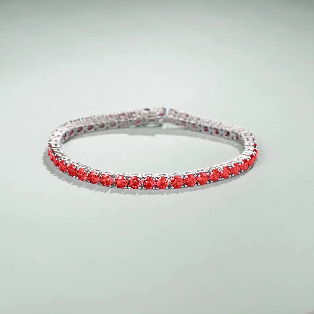 8.00 Cttw Genuine Amethyst Crystal Tennis Bracelet in 18K White Gold I