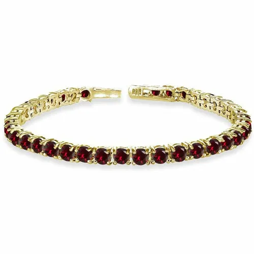 8.00 Cttw Genuine Amethyst Crystal Tennis Bracelet in 18K White Gold I