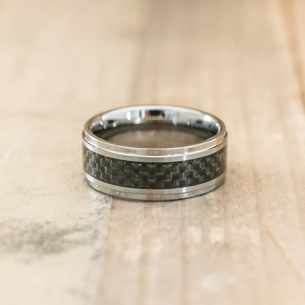 8mm Polished Tungsten with Carbon Fiber Inlay