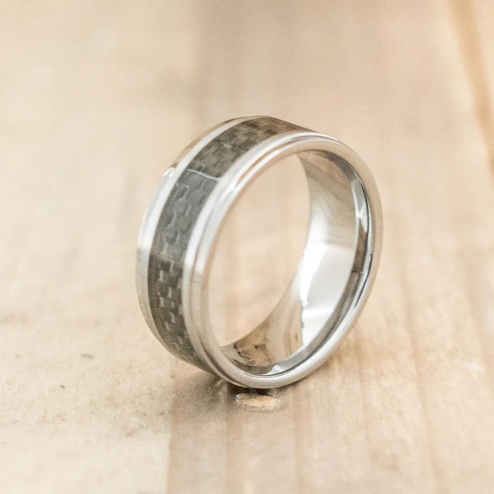 8mm Polished Tungsten with Carbon Fiber Inlay