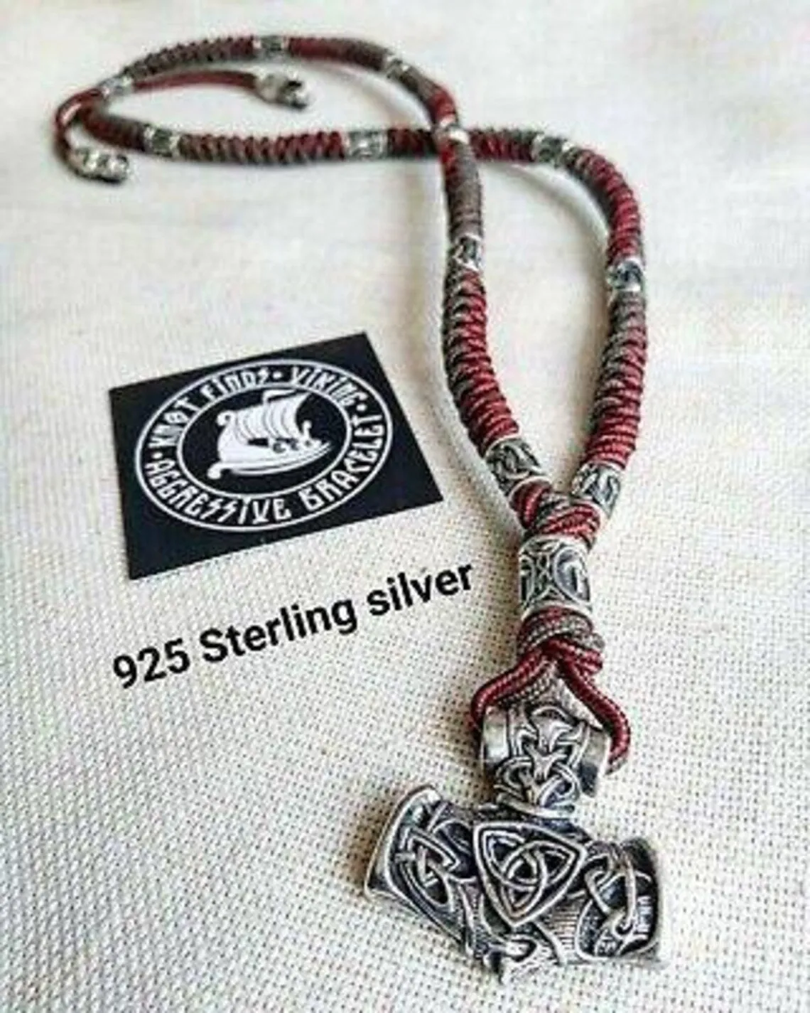 925 Sterling silver men's necklace, Vikings jewelry, men's accessories. Mjolnir necklace  Scandinavian style.