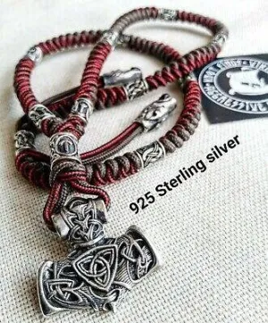 925 Sterling silver men's necklace, Vikings jewelry, men's accessories. Mjolnir necklace  Scandinavian style.