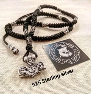925 Sterling silver viking necklace. Scandinavian jewelry. Mens luxury accessories. Gift for viking.
