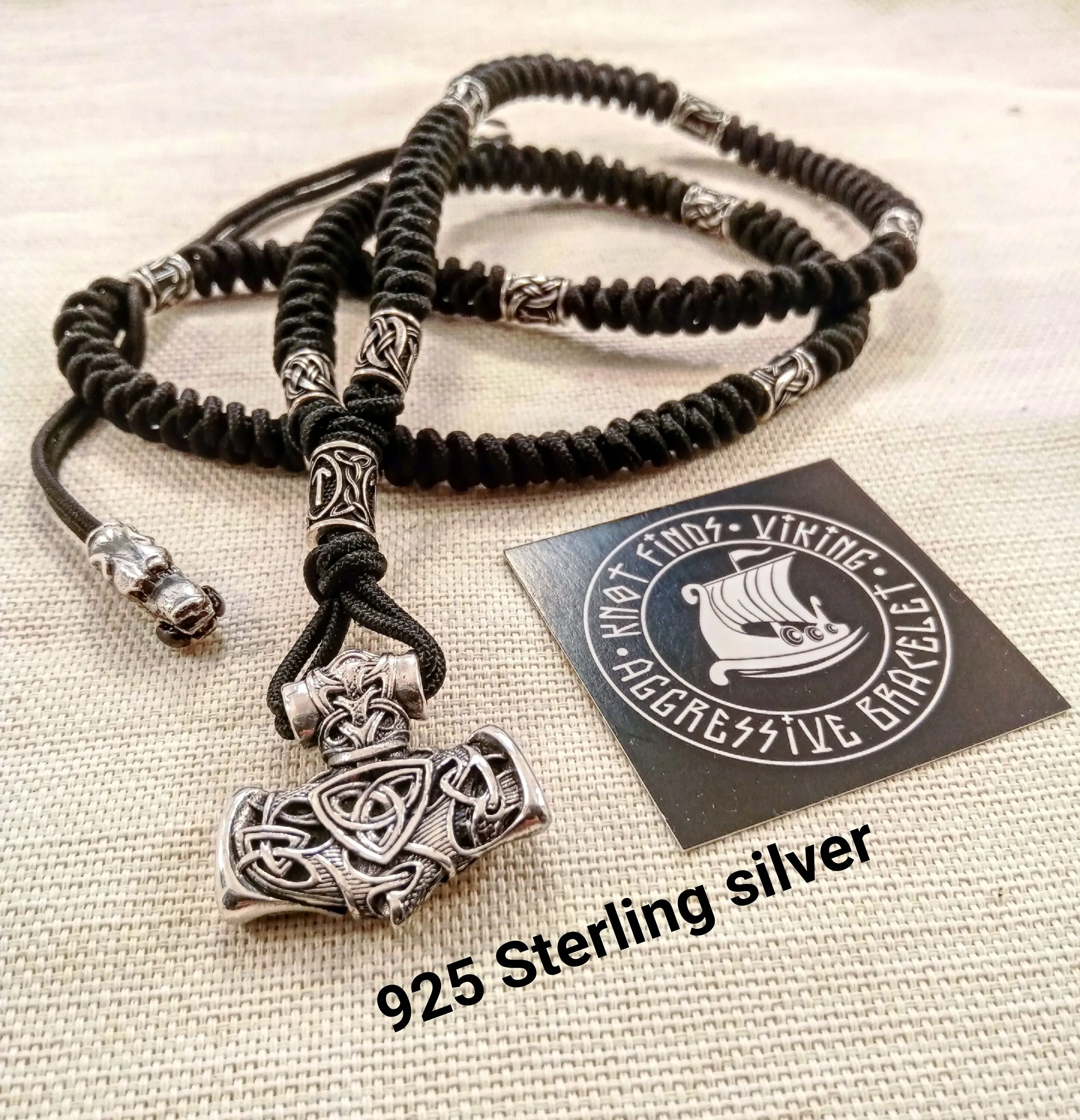 925 Sterling silver viking necklace. Scandinavian jewelry. Mens luxury accessories. Gift for viking.