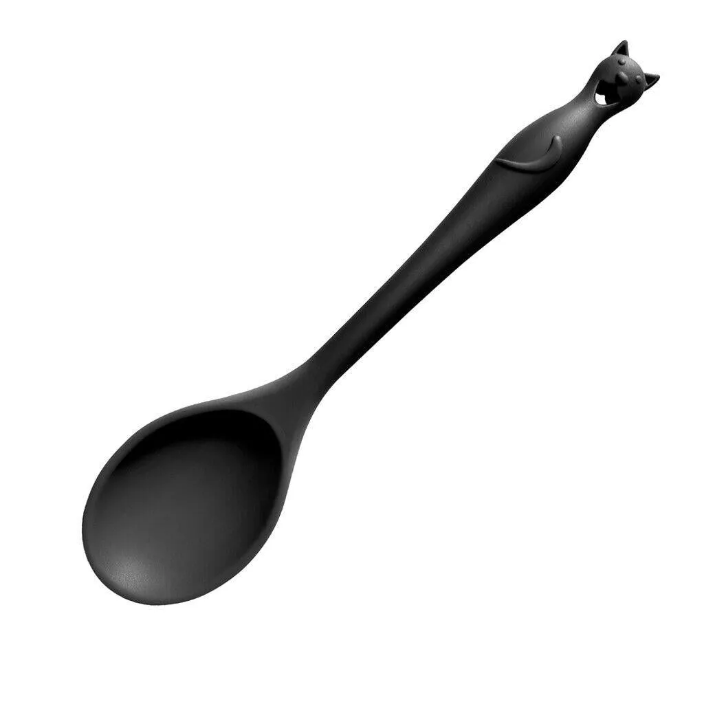 Alchemy Gothic KU3 - Cat's Kitchen Multipurpose Spoon Feline Black Gift Decor