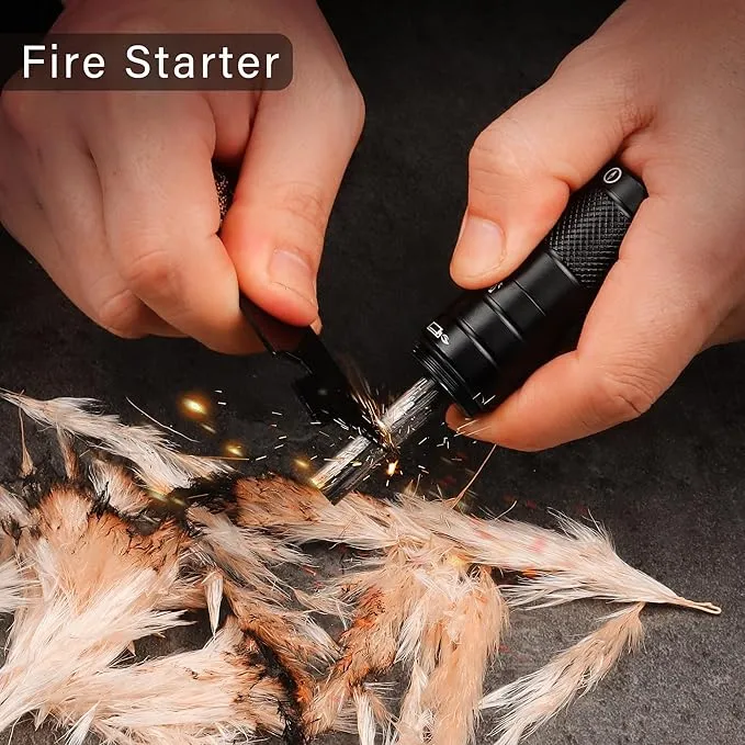 All in 1 Camping Survival Kits with LED Flashlight, Fire Starter, Whistle, Glass Breaker, Compass, Paracord, Tactical Survival Multitool, EDC, Stocking Stuffers and Gifts for Men Women