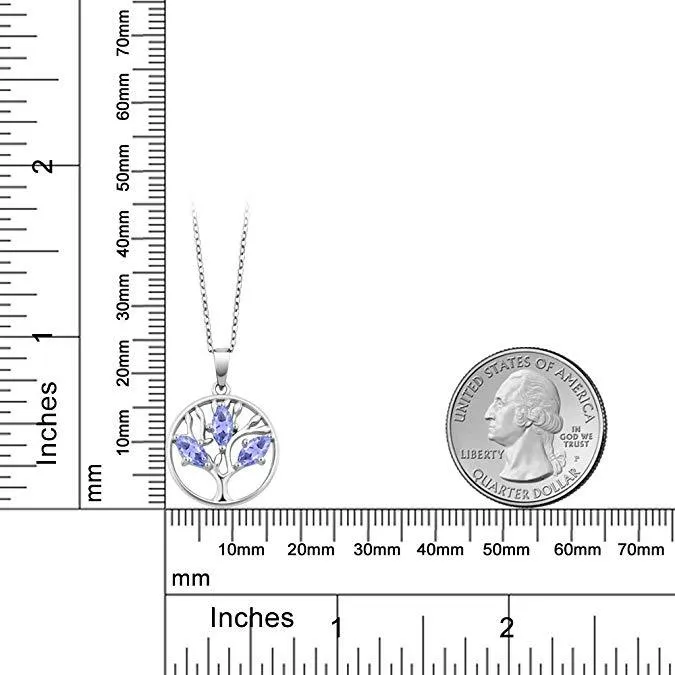Amethyst Tree of Life Necklace in 18K White Gold Plated - Hypoallergenic & Made to Last