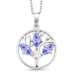 Amethyst Tree of Life Necklace in 18K White Gold Plated - Hypoallergenic & Made to Last