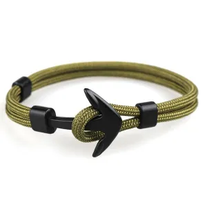 ANCHOR ROPE BRACELET-OLIVE