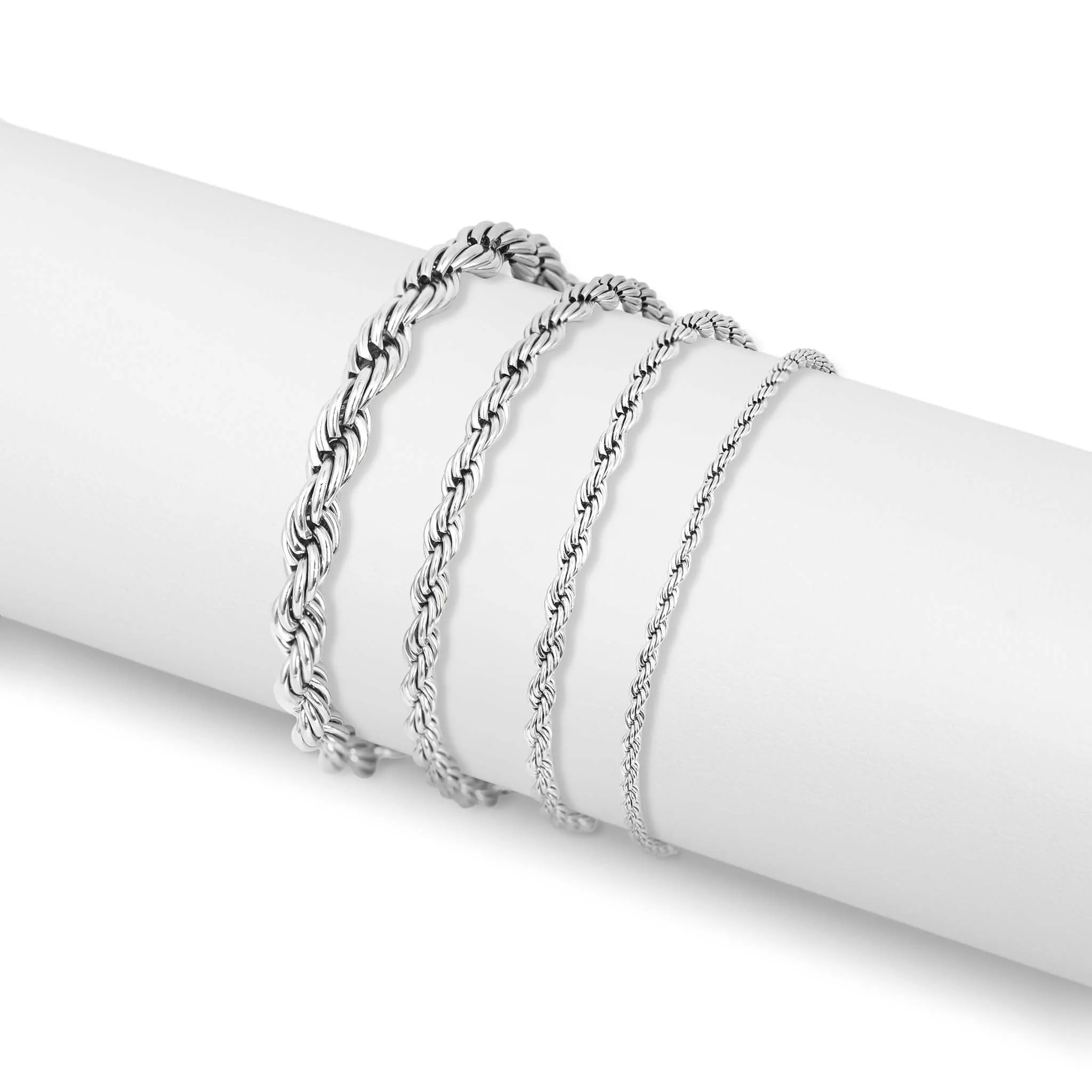 Ashley 18K Gold PVD and Stainless Steel PVD Rope Chain Bracelet