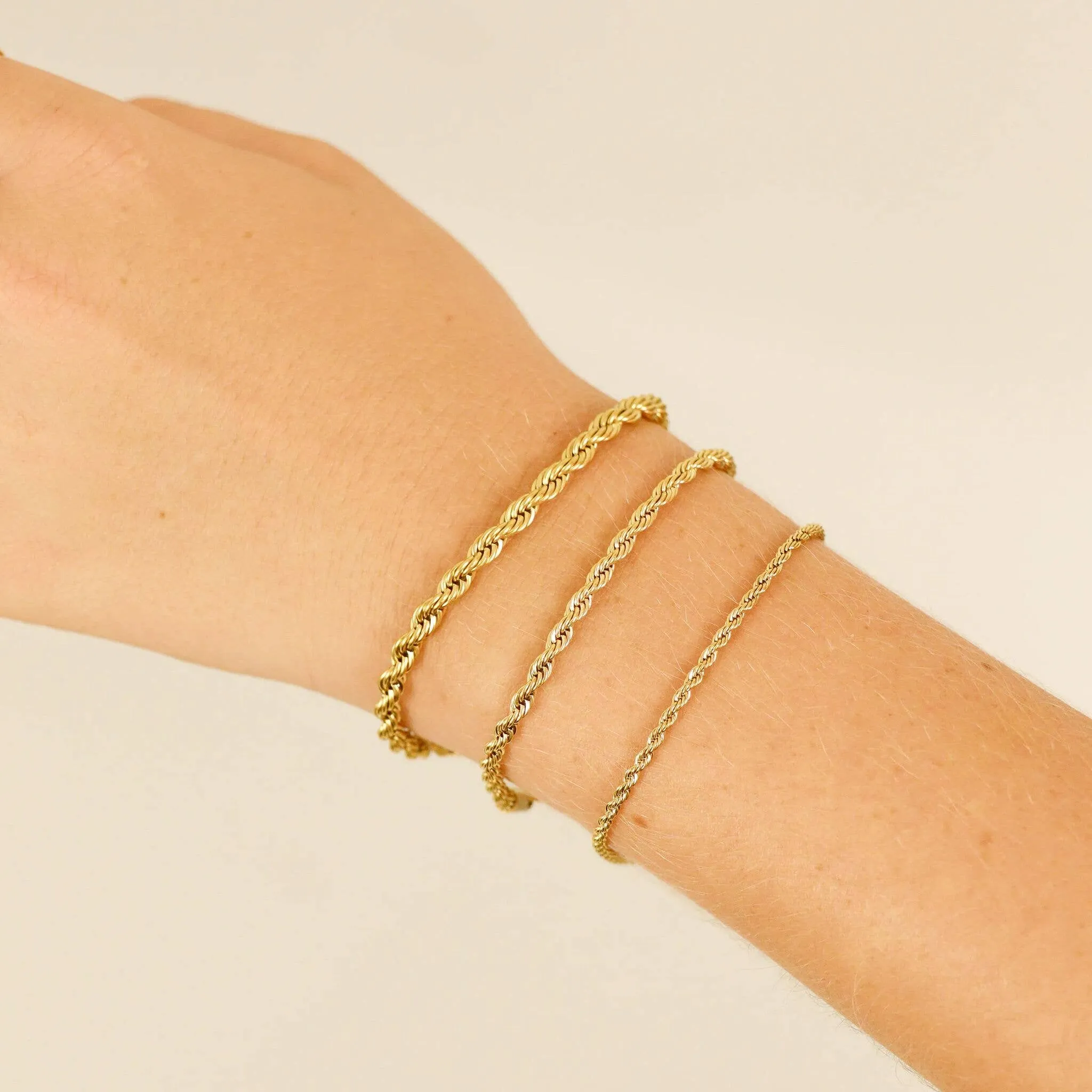 Ashley 18K Gold PVD and Stainless Steel PVD Rope Chain Bracelet