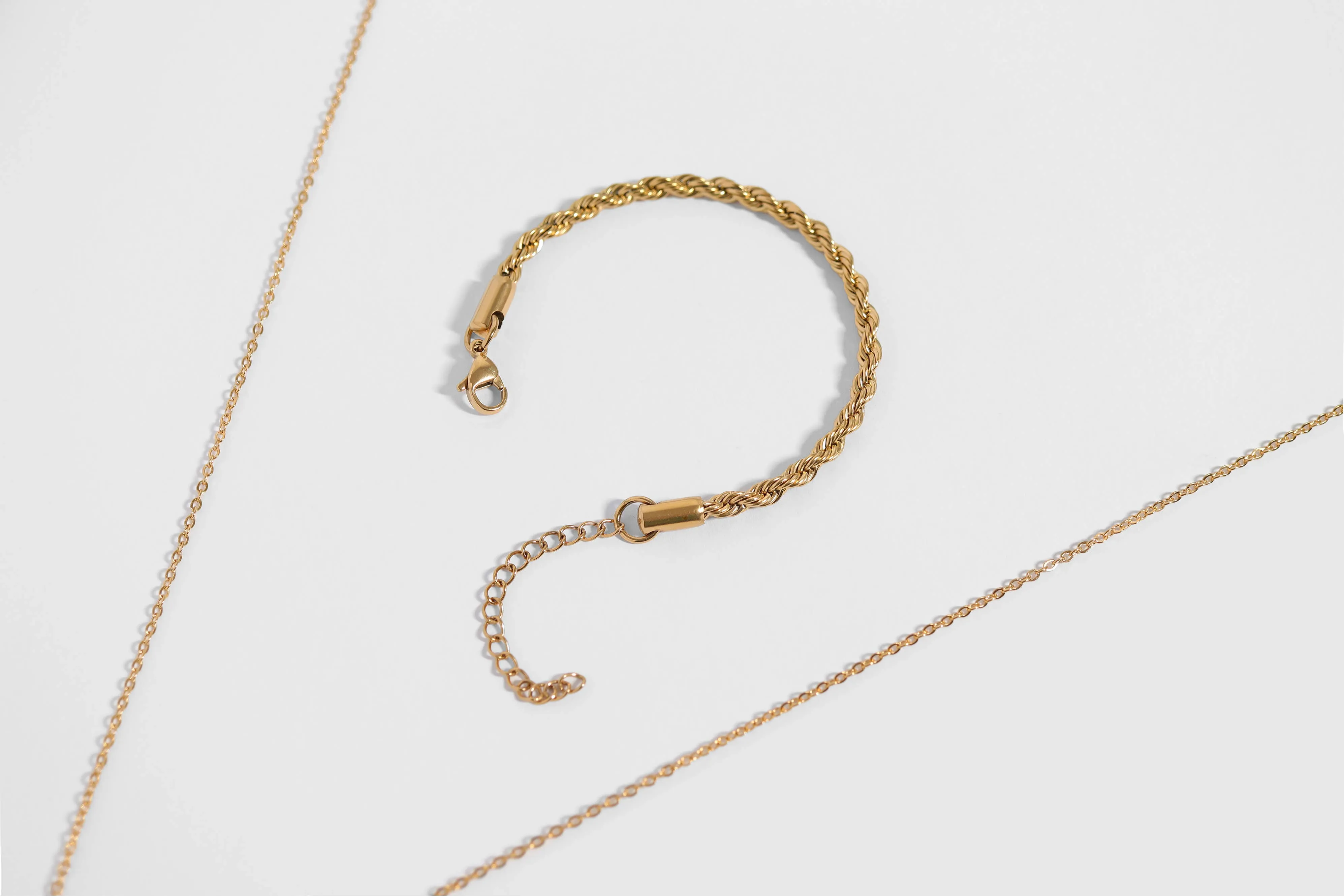 Ashley 18K Gold PVD and Stainless Steel PVD Rope Chain Bracelet