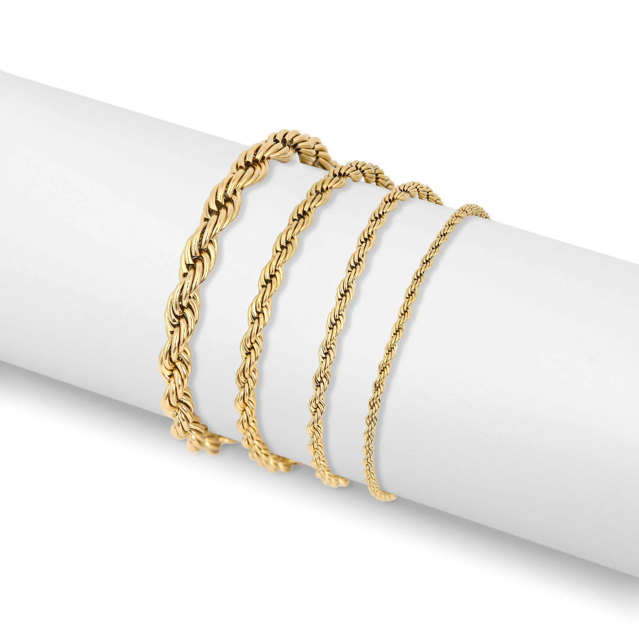 Ashley 18K Gold PVD and Stainless Steel PVD Rope Chain Bracelet