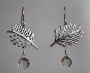 Balsam Earrings - Sterling Silver with Green Garnet Briolette