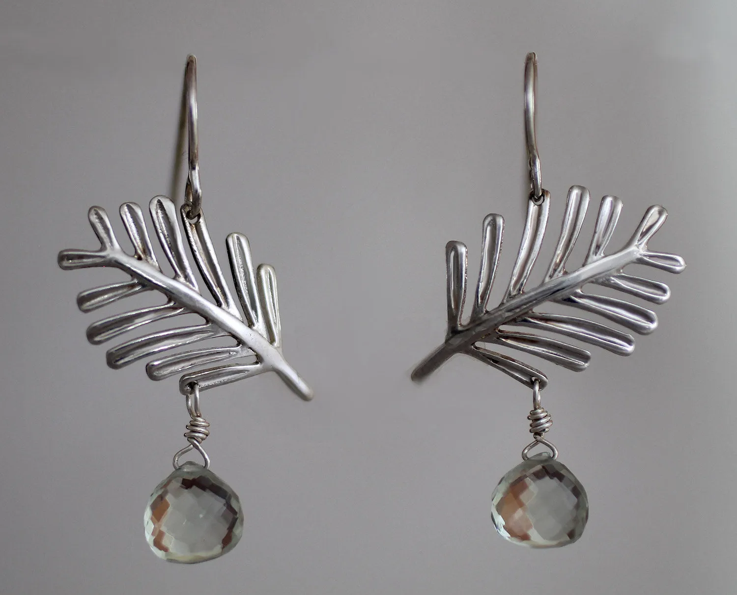 Balsam Earrings - Sterling Silver with Green Garnet Briolette